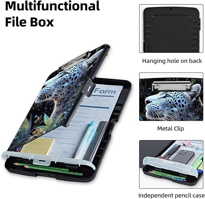Clipboard with Storage Box & Pen Holder, Heavy Duty Clip Boards 8.5x11 - Image 3