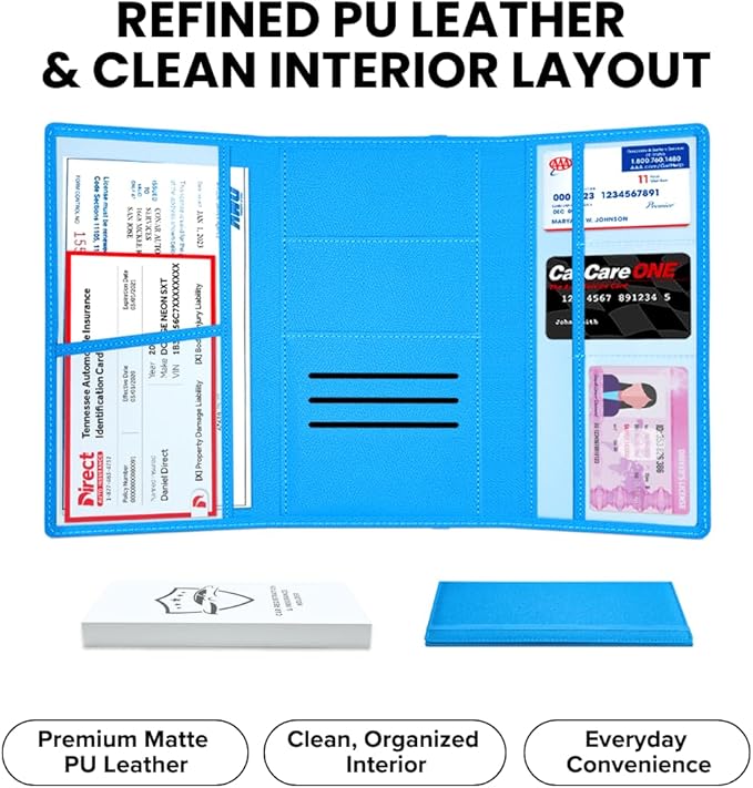 LINTRU Car Registration and Insurance Holder Trifold, Oversized Fit - Image 5