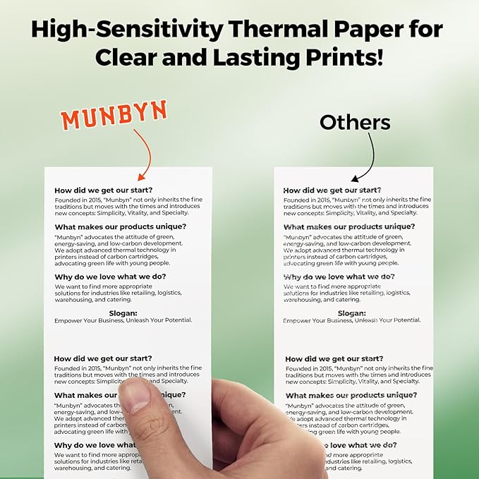 MUNBYN Thermal Paper 3 1/8 x 230ft, 12 Rolls Receipt Paper Work - Image 5