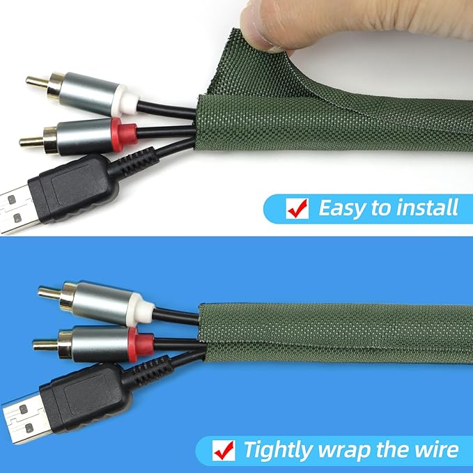 Automotive Wire Loom Tubing, Split Braided Cord Protectors from Pets No Chew - Image 2