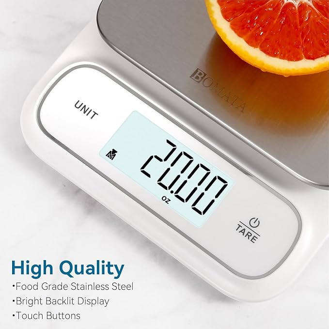 BOMATA Waterproof IPX6 Kitchen Scale, 0.1 g/0.01 oz High Precision, 5 kg/11 lbs - Image 5