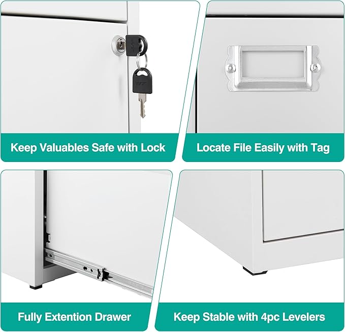 SISESOL 2 Drawer File Cabinet - Image 5