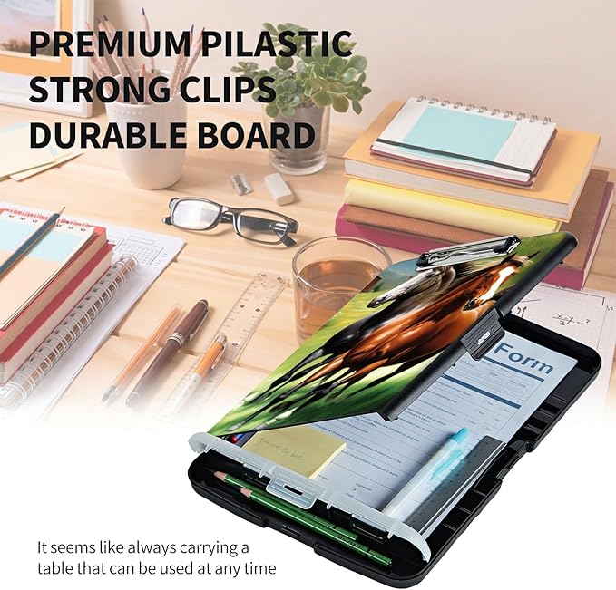 Clipboard with Storage High Capacity Plastic Nursing Clipboards with Pen Holder - Image 6