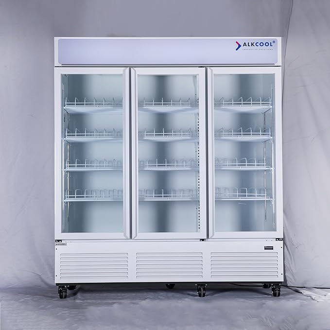 Commercial Beverage Refrigerator Display Fridge, Three Glass Door Upright - Image 3