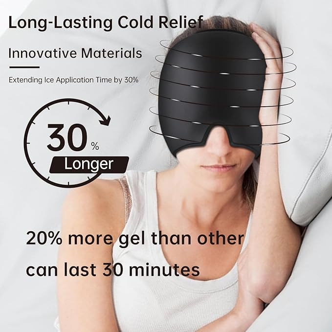 Migraine Relief Cap Headache Relief Cap Hat Head Ice Pack Wrap Migraine Cold - Image 3
