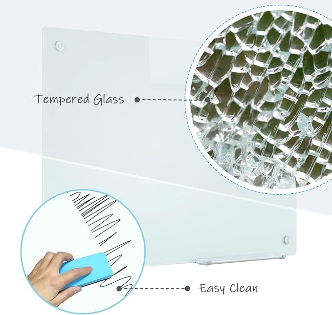 Magnetic Glass Whiteboard, Classroom & Home - Image 3