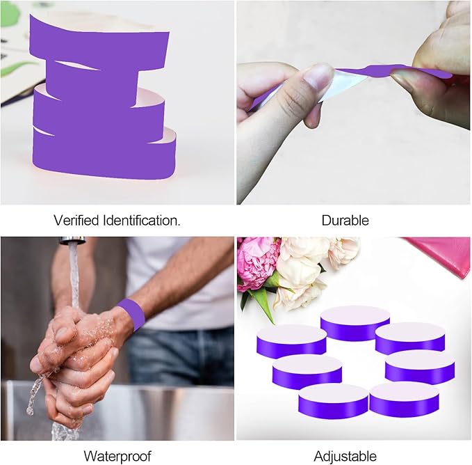 REHALY 1400 Pack Wristbands for Events Paper Wristbands Waterproof Paper - Image 2