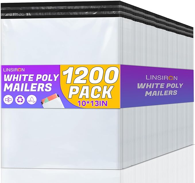 Poly Mailers Shipping Bags 10x13 inch 1200 Pack Packaging Clothes Polymailers by LINSIRON