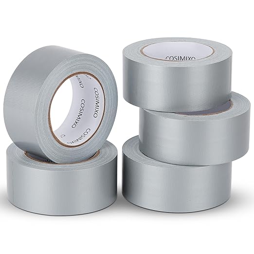 COSIMIXO 5-Pack Silver Heavy Duty Duct Tape, 2 inches x 30 Yards, No Residue by COSIMIXO