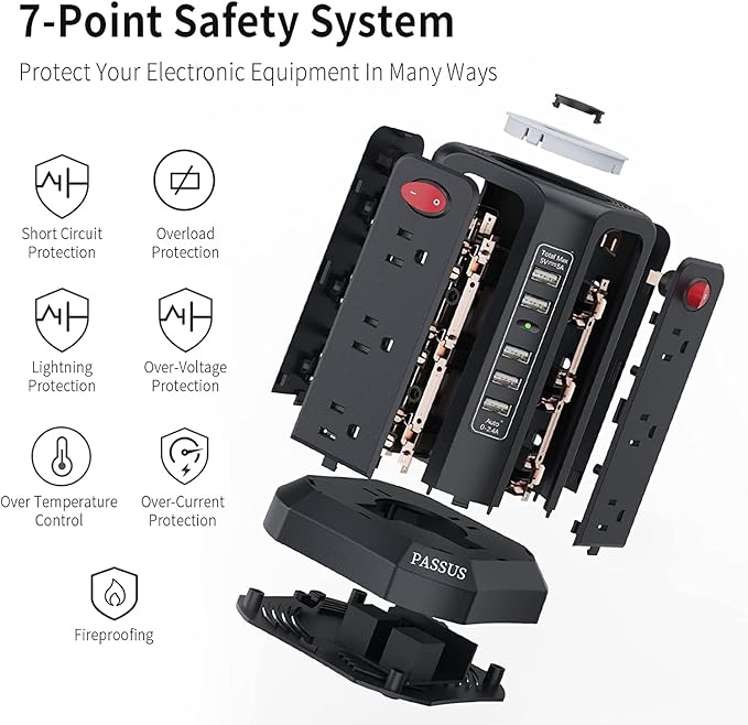 Surge Protector Power Strip Tower - Image 7