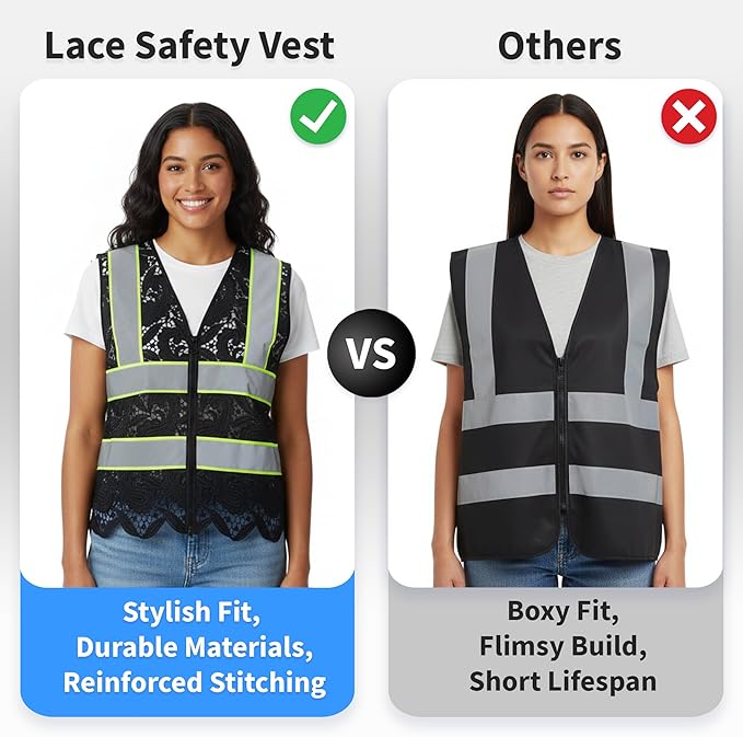 Lace-Mesh Safety Vest for Women & Men - Image 6