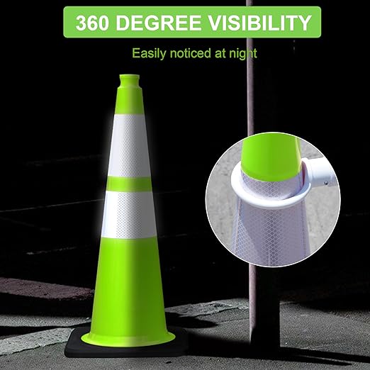 OrangeStar 8 Pack 28" Traffic Safety Cones, Heavy Duty Base - Image 3