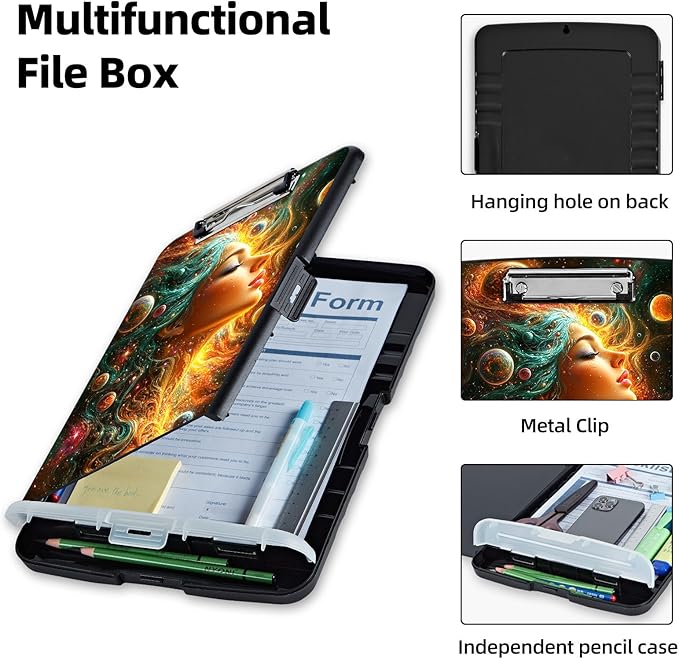 Clipboard with Storage Box & Pen Holder, Heavy Duty Clip Boards 8.5x11 - Image 3