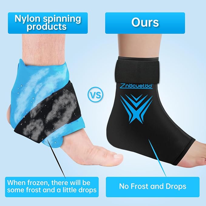 Ankle Ice Pack Wrap for Swelling, Reusable Foot Heel Gel Ice Pack for Injuries - Image 4
