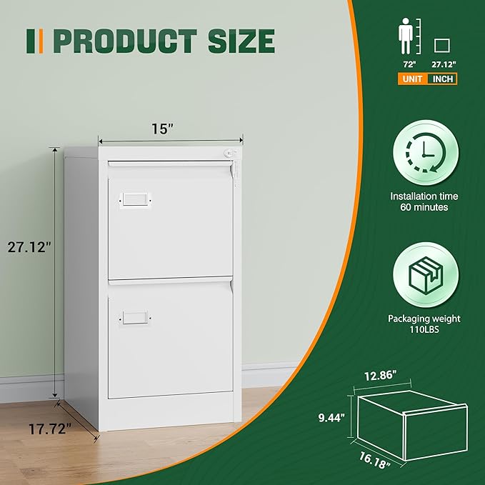 Letaya 2 Drawer File Cabinet - Image 3