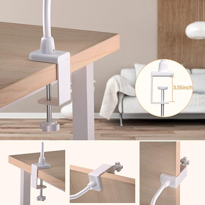 LED Desk Lamp With Clamp, 10W Gooseneck Lamps Touch Control, Swing Arm Clamp - Image 3