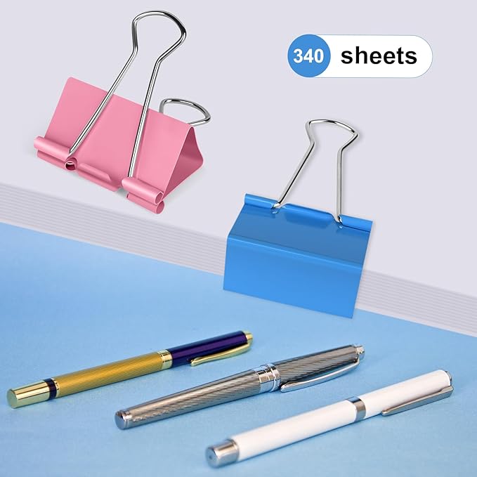 Ufmarine Colored Jumbo Binder Clips 2.4 inch, Extra Large Binder Clips - Image 3