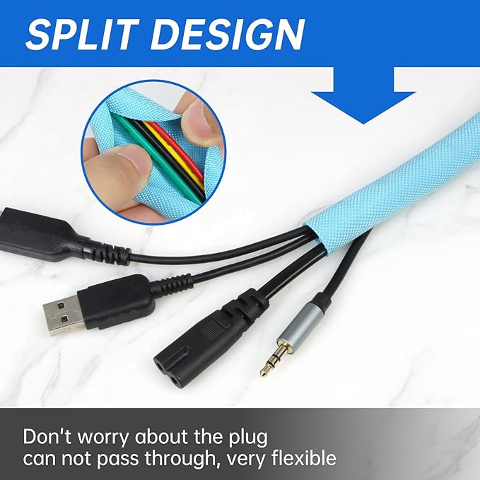 Split Braided Cable Sleeve，Flexible Wire Loom Tubing, Automotive Cord Protector - Image 5