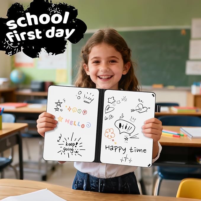 A5 Portable White Board Dry Erase, 8.4 x 6 inch Double Sided Folding Whiteboards - Image 4