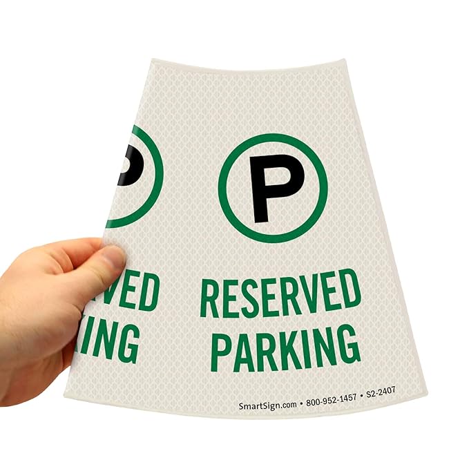 SmartSign “Reserved Parking” Bright Reflective Cone Message Sleeve - Image 4