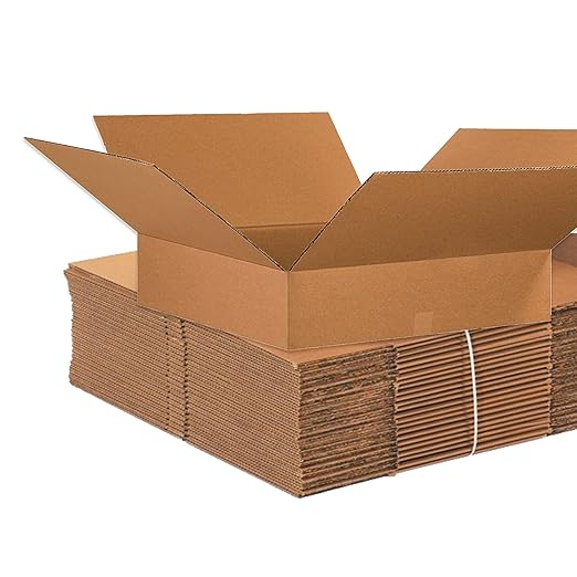 BOX USA 26x26x6 Flat Corrugated Boxes, 26L x 26W x 6H, Storage Box - Image 2