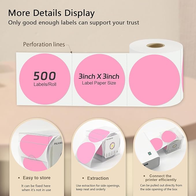 3 X 3 Inch Round Thermal Labels Circle Color Coding Labels Printable Waterproof - Image 4