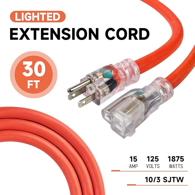 EP 30 Ft Lighted Outdoor Extension Cord - Image 2