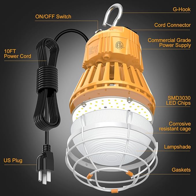 LED Construction Lights, Adjustable 60W/48W/36W Work Lights 5700K/5000K/4500K - Image 5