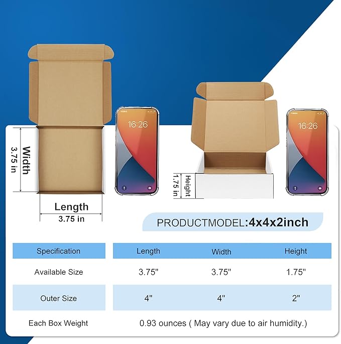 Famagic 50 Pack 4x4x2 Small Shipping Boxes - Image 2