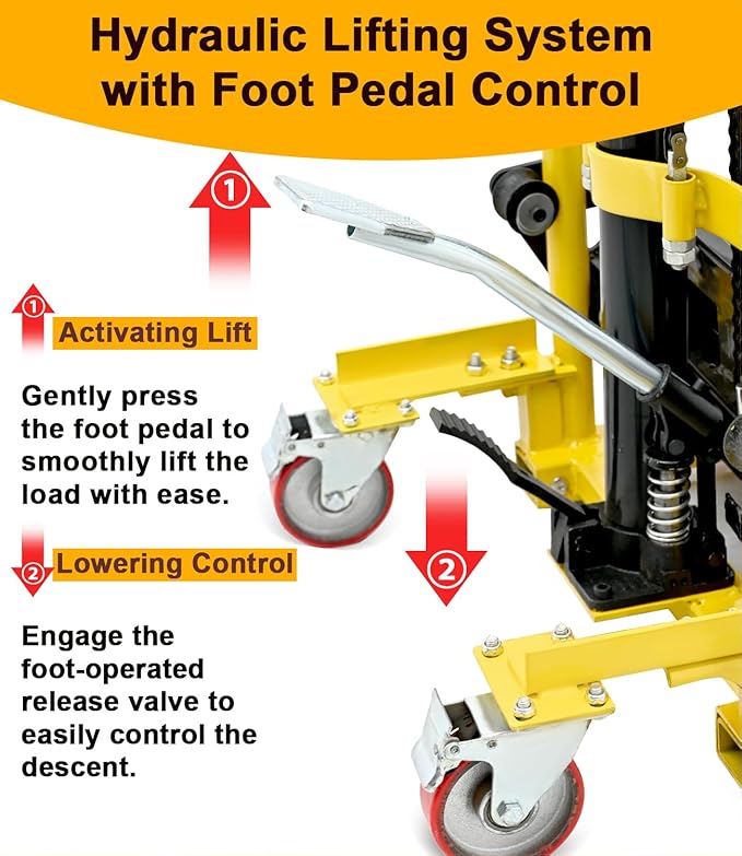 Foldable Hydraulic Material Lift, Pallet Jack Table Cart- 480-Lb. Capacity - Image 5
