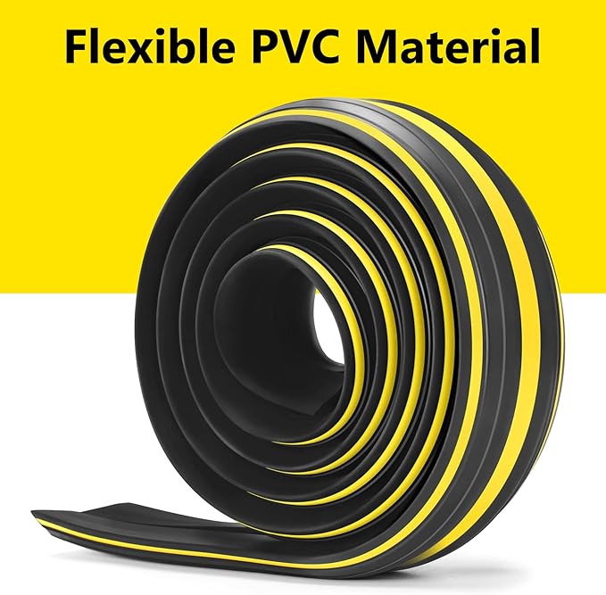 10 ft Floor Cable Cover Protector, Heavy Duty PVC Duct Easy to Unroll, Prevent - Image 3