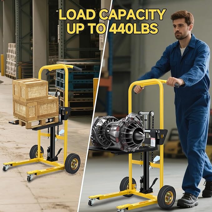 Hydraulic Material Lift, Pallet Jack Table Cart- 480-Lb. Capacity, 35in Lift. - Image 6