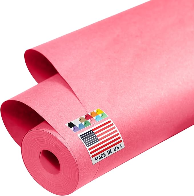 USA Made 48" x 1200" Pink Kraft Paper Roll, 45 lbs Thickness, American Quality by Paclord