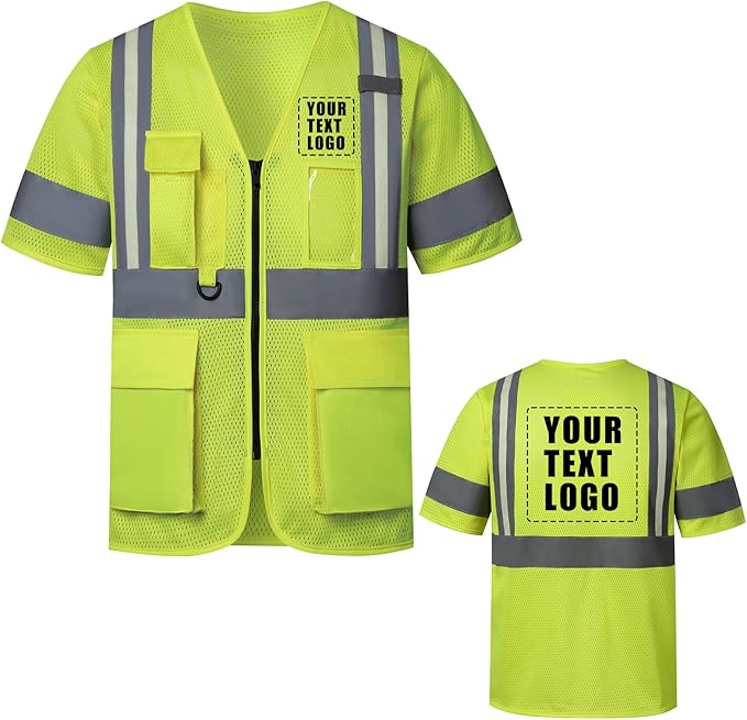 A-SAFETY High Visibility Reflective Safety Vest Customize Logo by A-SAFETY
