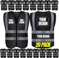 BeautyWill 10/20 Pack Custom Logo Safety Vest, Bulk High Visibility Class 2 by BeautyWill