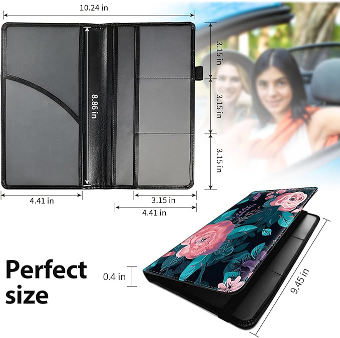 Car Registration and Insurance Holder, Leather Car Glove Box Organizer - Image 5