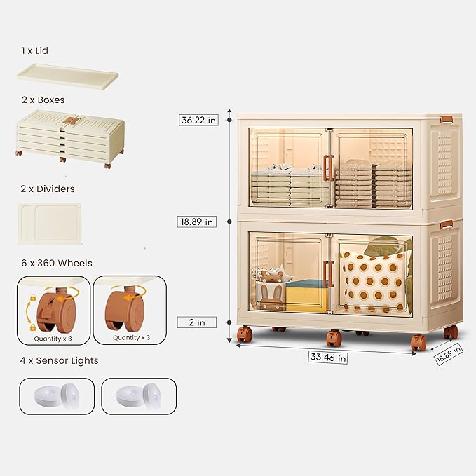 FINCHESCLUB 376QT Large Stackable Storage Bins - Image 2
