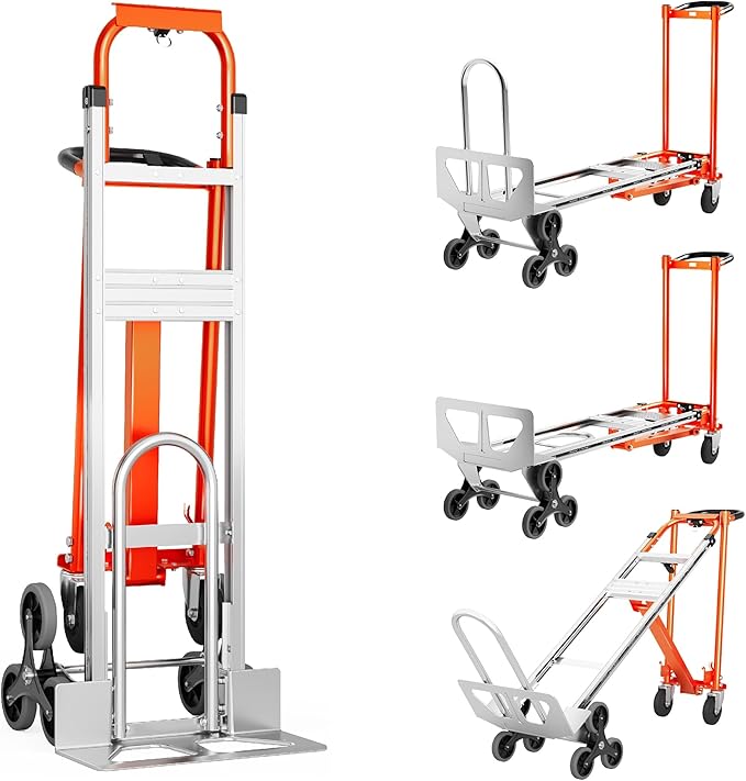 4 in 1 Industrial Convertible Stair Climbing Cart 1000 LBS Capacity, Heavy Duty by THDUGG