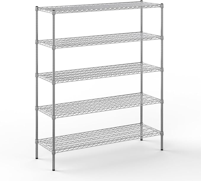 18" Deep x 54" Wide x 64" Height Wire Shelving Kit | 5-Tier | NSF Commercial by Regal+Altair