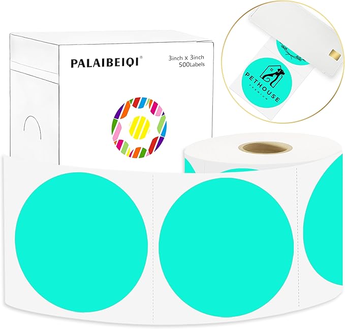3 X 3 Inch Round Thermal Labels Circle Color Coding Labels Printable Waterproof by Palaibeiqi