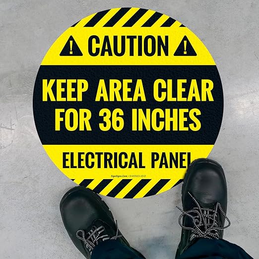 Caution Electrical Panel Keep Area Clear by SigoSigns