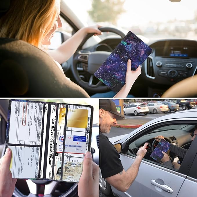 2 Ppack Leather Car Registration and Insurance Card Holder, Car Document Holder - Image 4