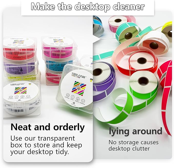 1X2 inch Label Stickers Roll for Thermal Printer 500PCS Colored Removable - Image 4
