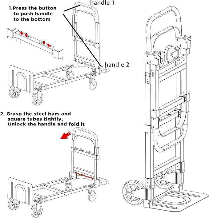 3 in 1 Convertible Hand Truck Dolly Cart - Image 3