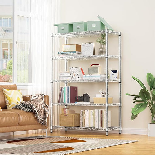 1750 LBS Storage Shelves 5-Tier Utility Shelving Unit Steel Organizer Wire Rack - Image 2
