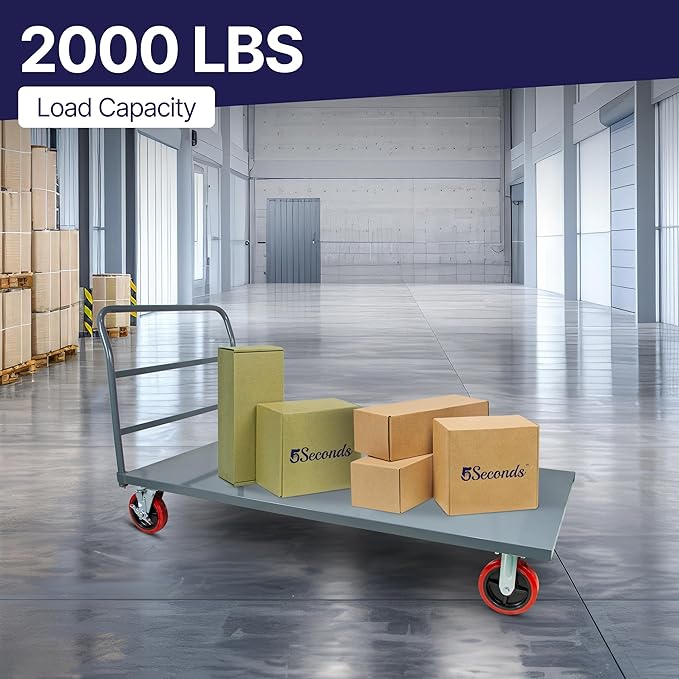 Flatbed Platform Cart Industrial Dolly – Heavy Duty 72” x 36” Hand Push Truck - Image 8