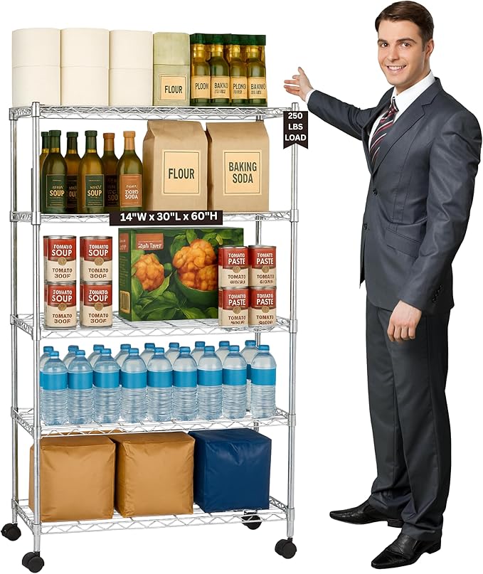 Displays By Jack 5 Tier Heavy Duty Wire Shelving Unit Storage Rack by DisplaysByJack