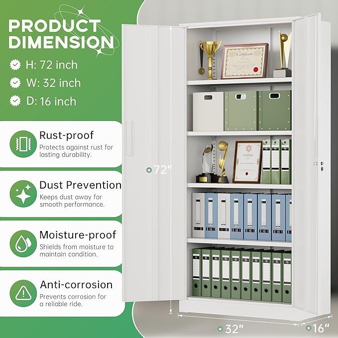 INTERGREAT Metal Storage Cabinet, Storage Locker - Image 3