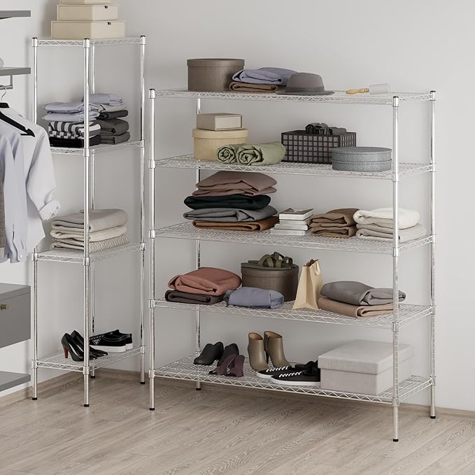 21" Deep x 54" Wide x 64" Height Wire Shelving Kit | 5-Tier | NSF Commercial - Image 7