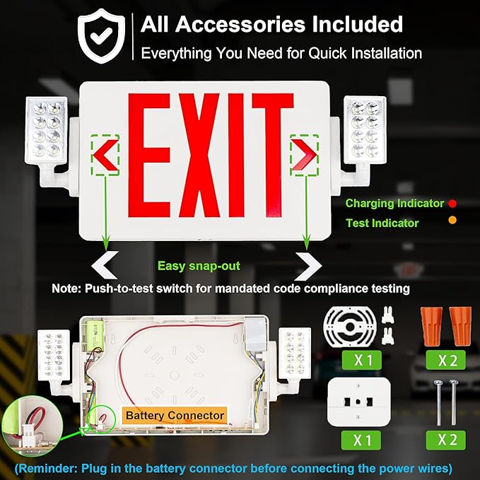 Gruenlich LED Combo Exit Sign, Emergency Light - Image 7